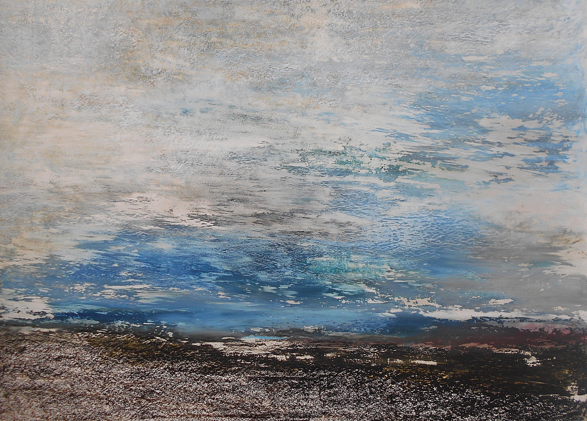 24.Sea landscape, 100x70cm, oil pastel on paper