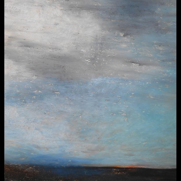 40.Sky, 70x70cm, oil colour on paper, 2019