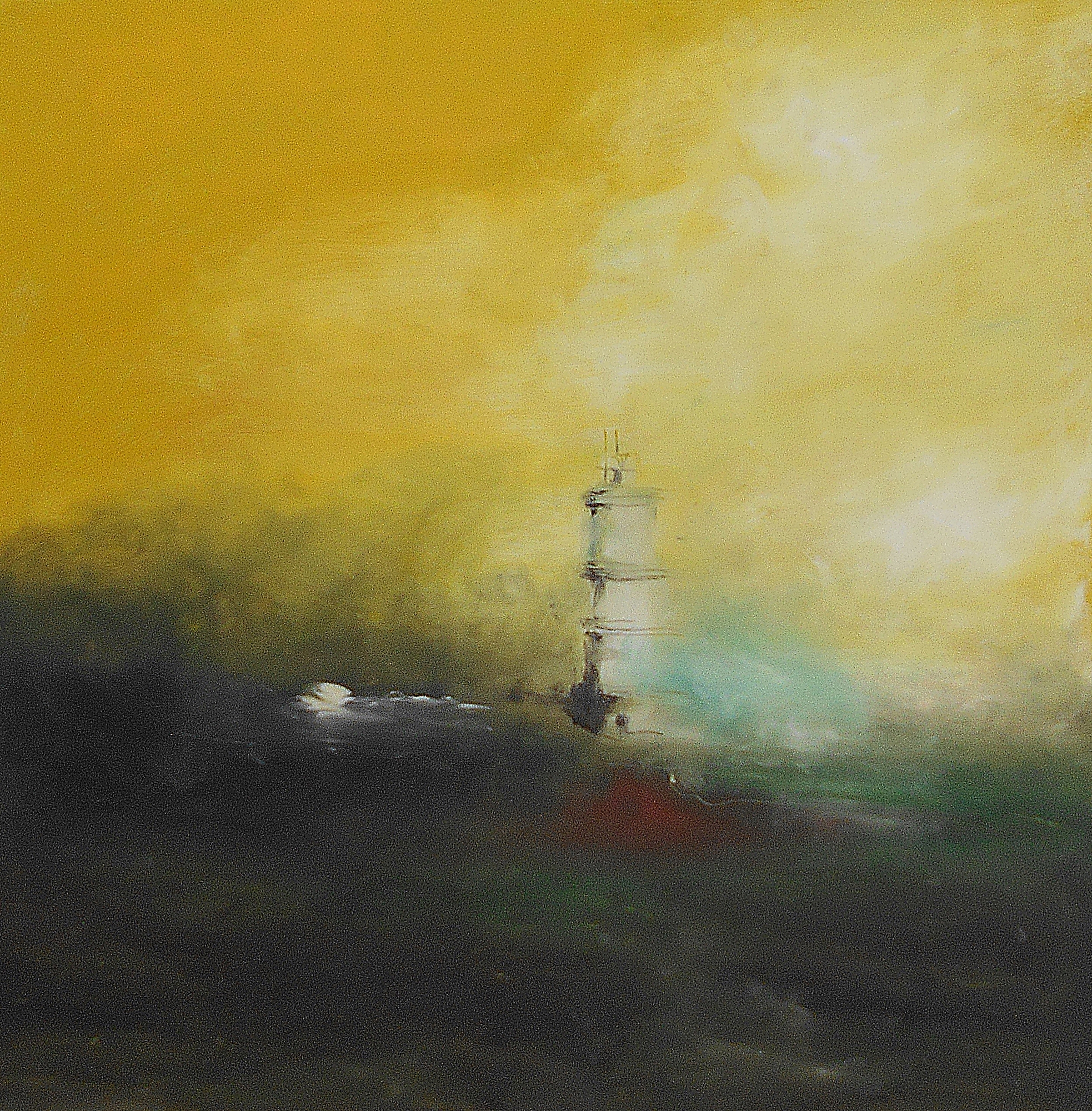 58.Lighthouse, 70x70cm, oil colour on paper, 2020