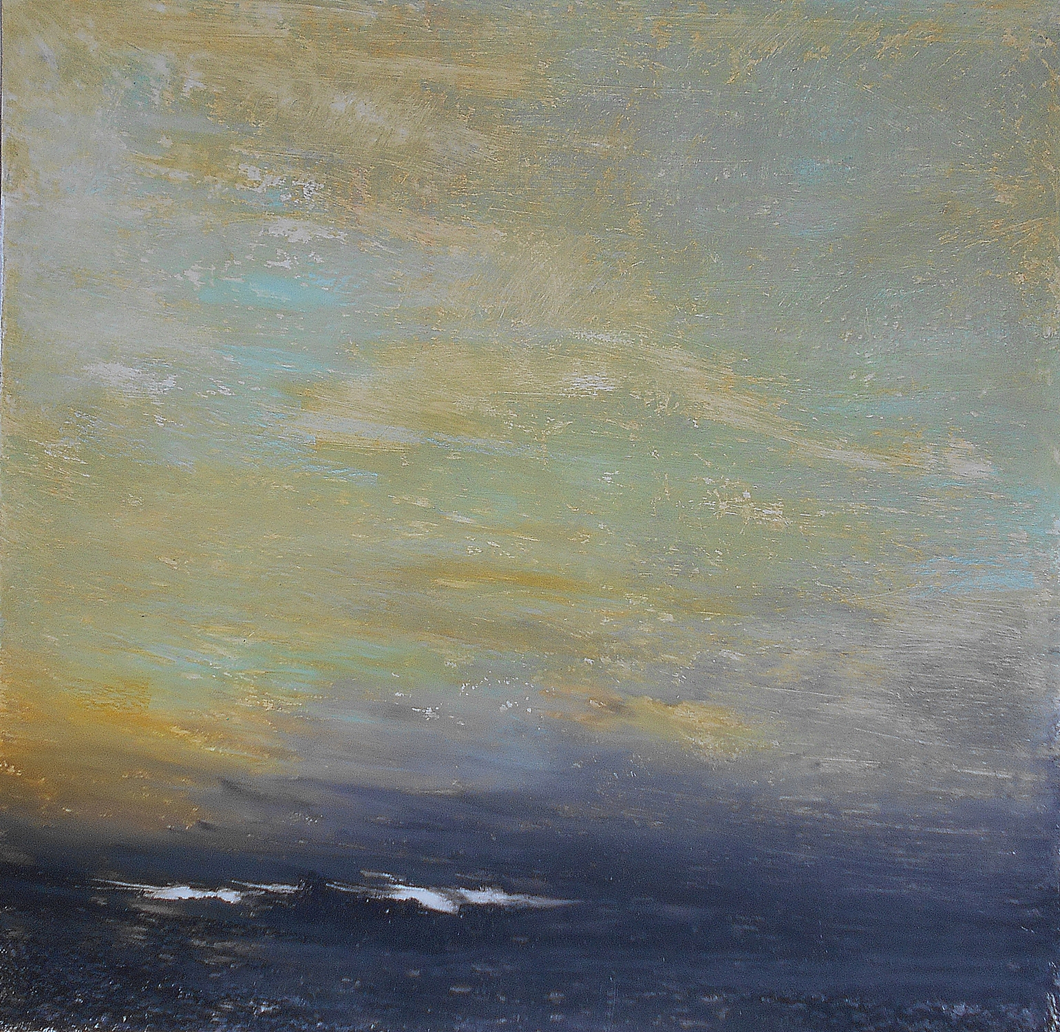 64.Landscape, 70x70, oil pastel on paper, 2019