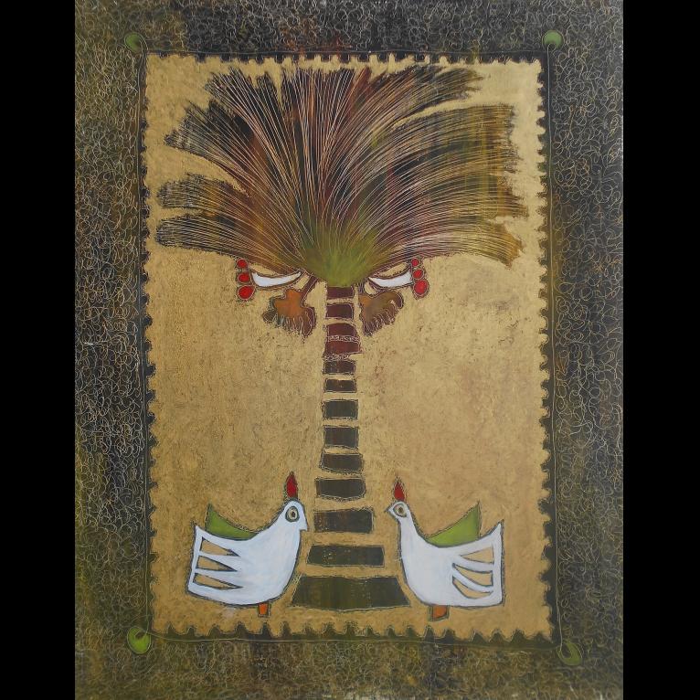 16.Palm tree, 70x89cm, mixed media on paper, 2019