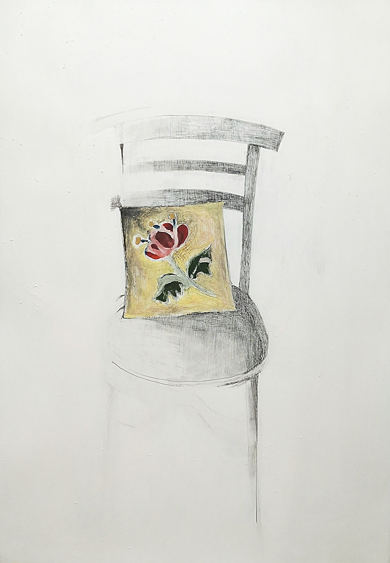 17.The chair 70x100, mixed media on paper, 2019