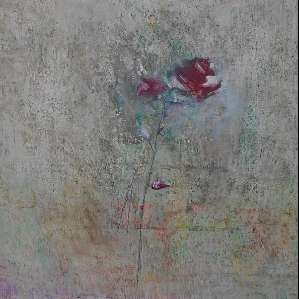 18.The rose, 70x70cm, oil pastel on paper, 2018