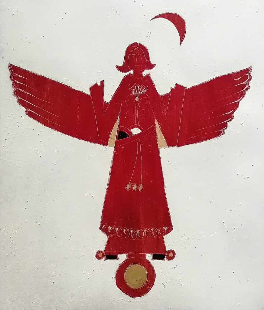 19.Angel, 67x79, mixed media on paper, 2019