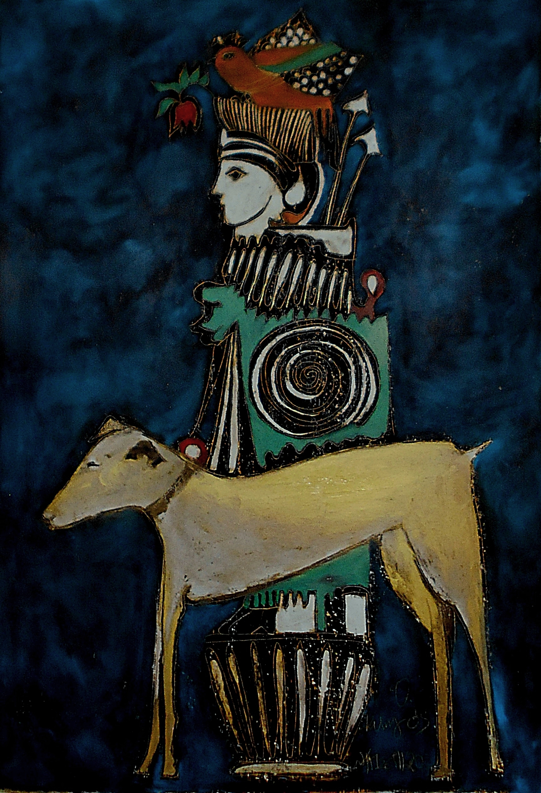 1.The hunter, 70x100, oil colour on paper, 2020