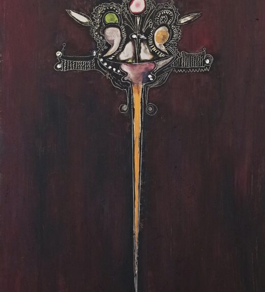10.The sword , 70x100, oil color on cardboard ,2022, 900 euro