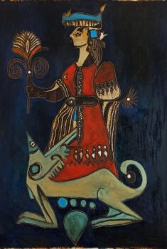 23.A girl from Crete, 70x100, oil color on cardboard, 2022, 1600 euro