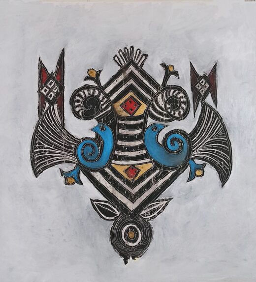 39.Minoan Symbols, 70x70, oil color on cardboard, 2022, 600 euro