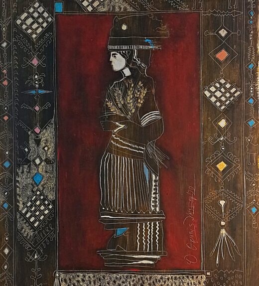 58.The harvester (2),70x100, mixed media on cardboard, 2022, 1200 euro