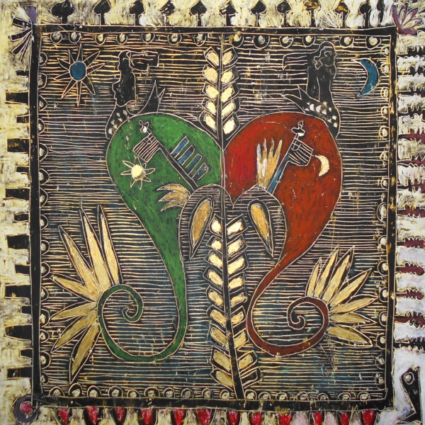 THE TALISMAN,70X70,OILPASTEL ON PAPER,2014, 180 euro