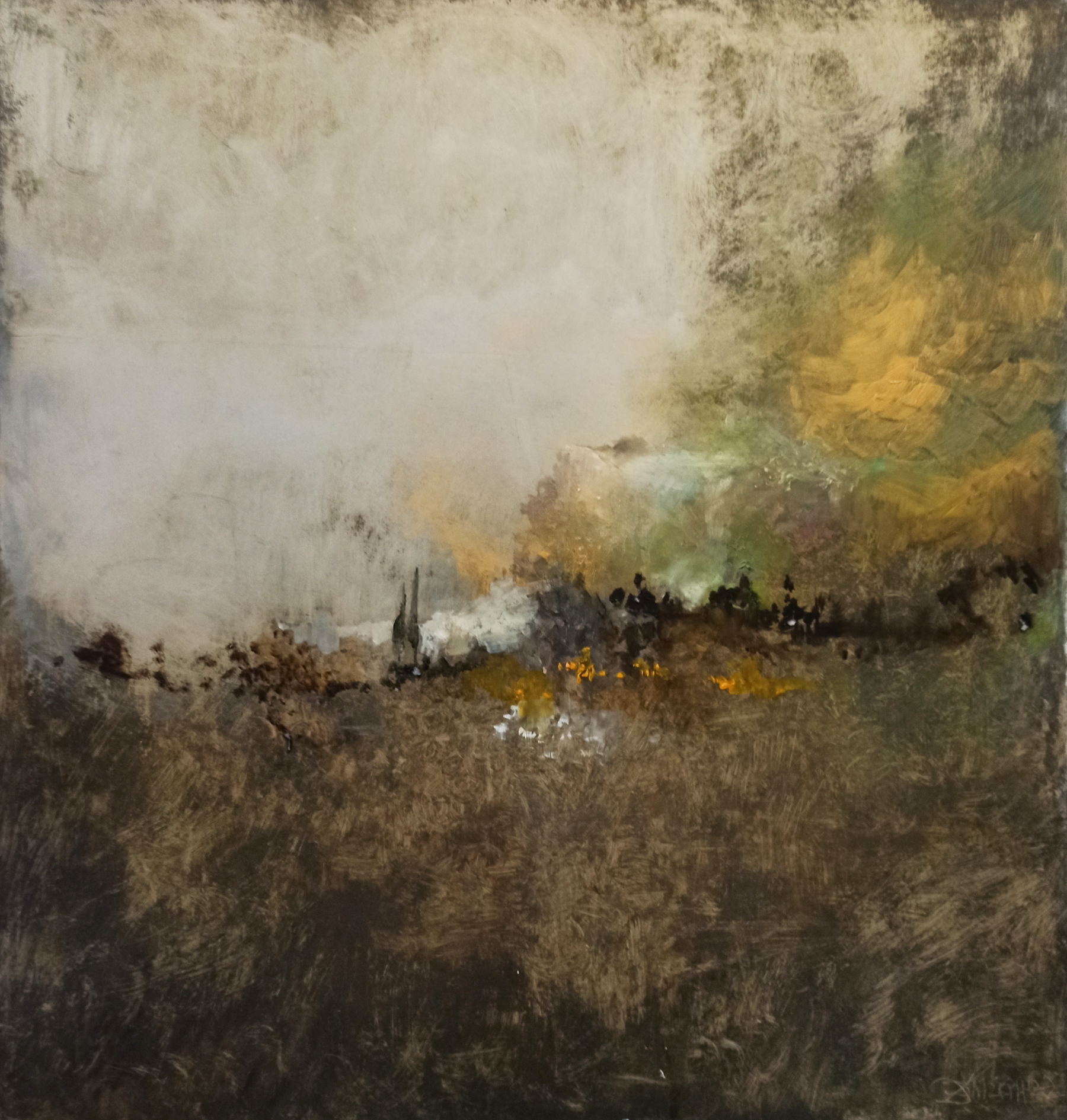 Landscape XII, 70x70, Oil on cardboard, 2023