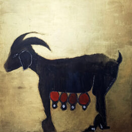 The Goat, 70X70, OIL ON CARDBOARD, 2024
