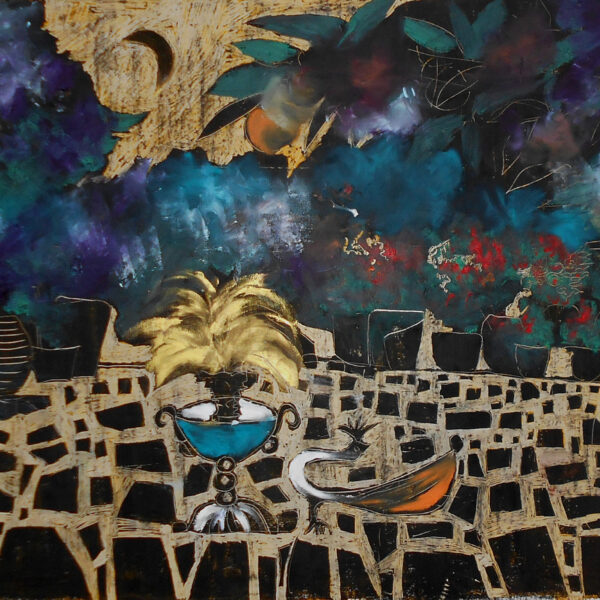 The garden, 70x100, oil on cardboard, 2020